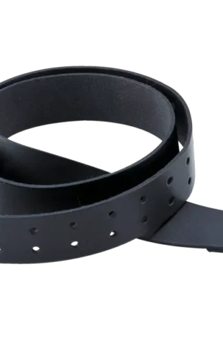 Lederen riem, 125 cm, zwart