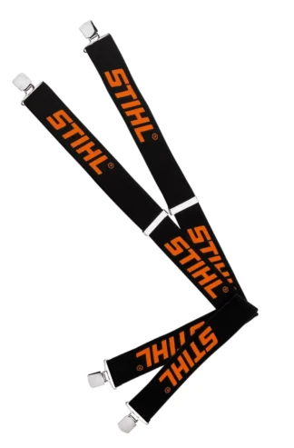 Bretellen, 130 cm, zwart/oranje, met metalen clips