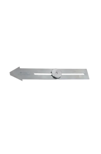 Aanscherpsjabloon, voor driehoeksmes met twee snijkanten